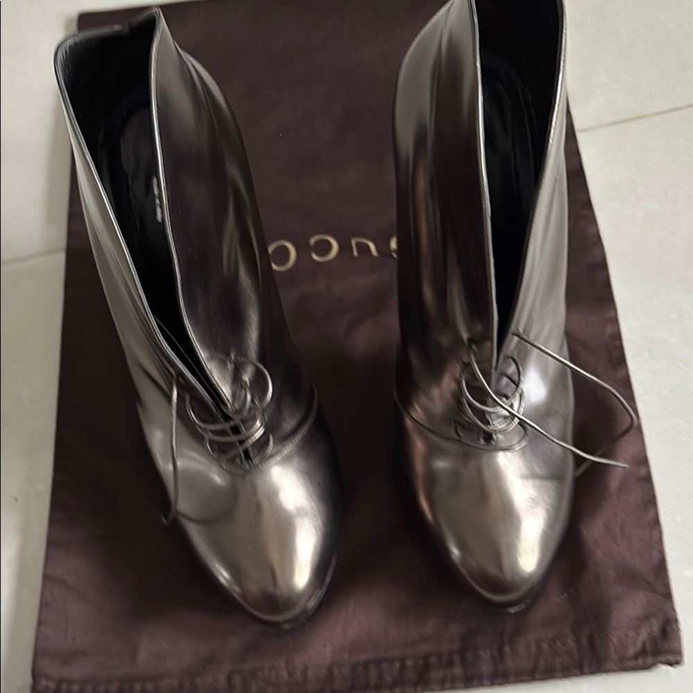 Gucci Silver Ankle Boots for Women